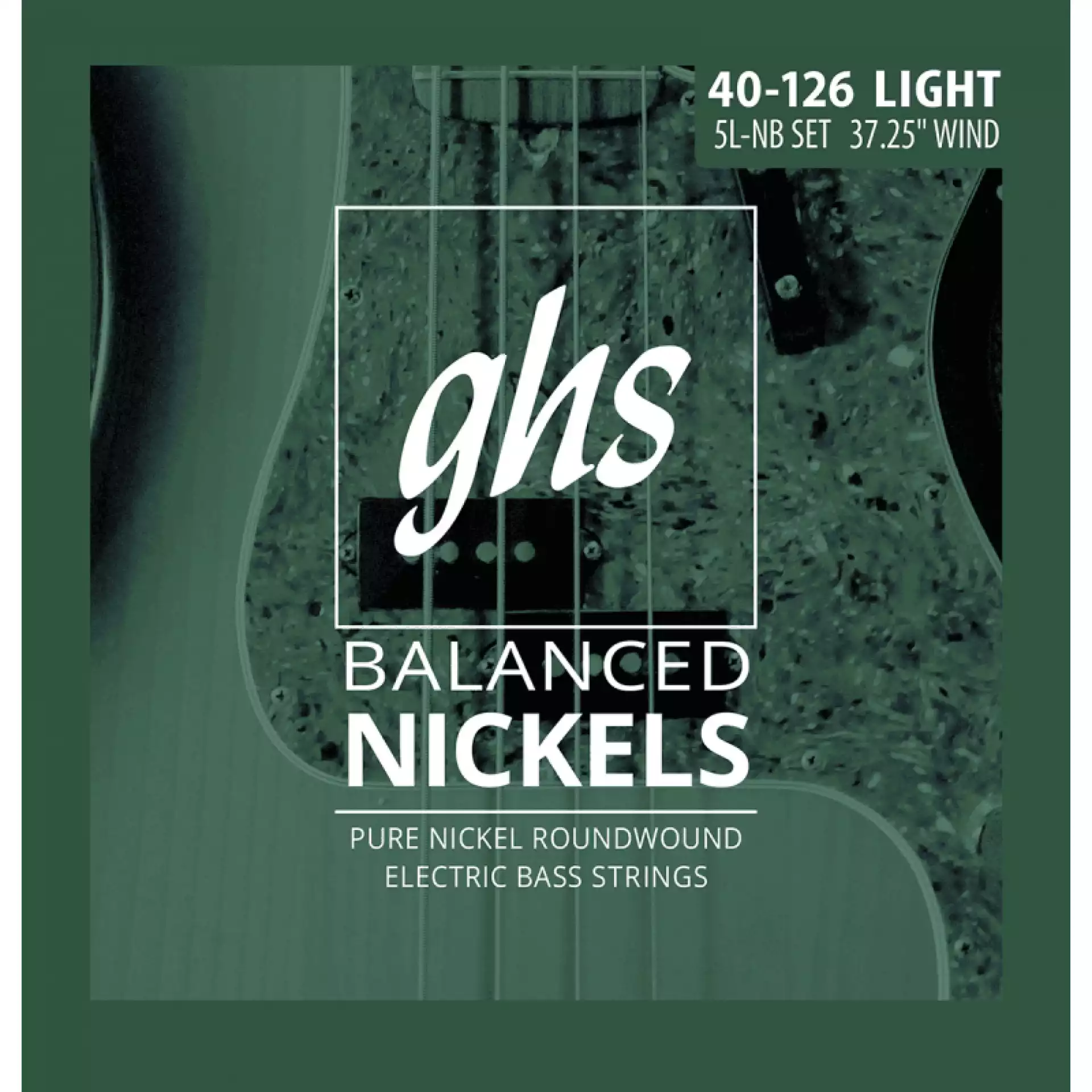 GHS 5L-NB 40-126 Balanced Nickels Pure Nickel Long Scale - 5-String - Žice za bas gitaru
